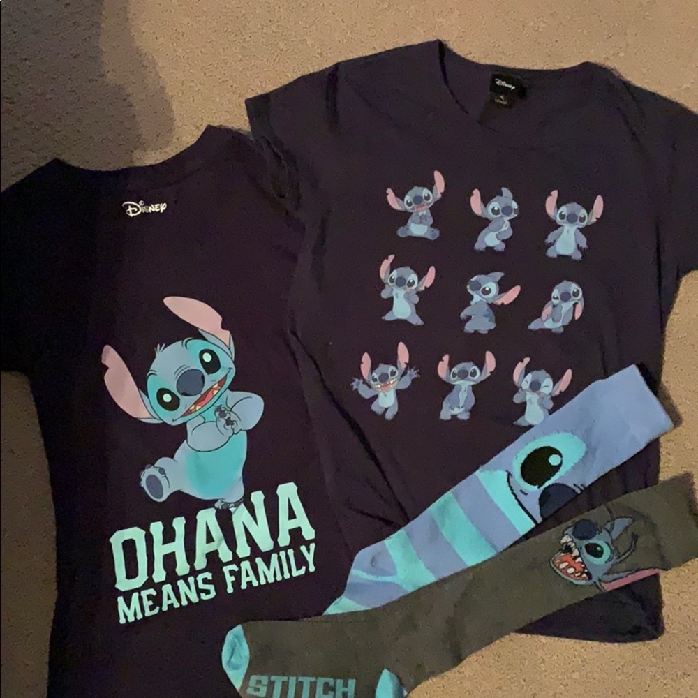 Two Stitch tee shirts and two pairs of knee socks